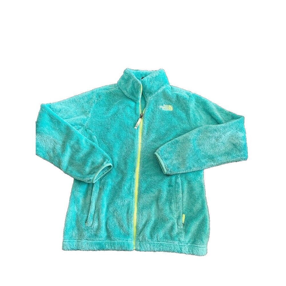 The North Face Girls Fleece Jacket Aqua/Lime Green Size Xl 18